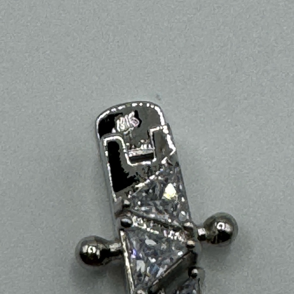 18k 60ct Trillion Tennis Necklace - Picture 13 of 16